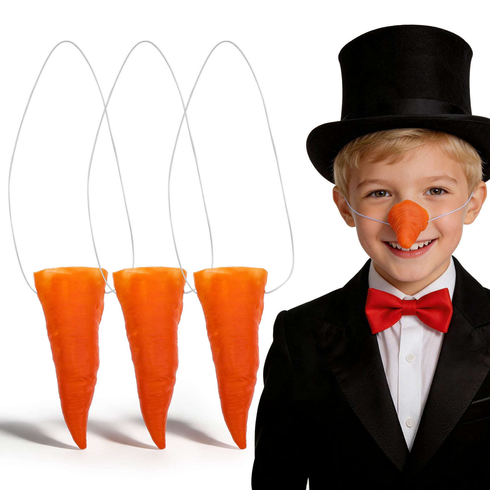 3Pcs Premium Vinyl Carrot Nose - Easy Cosplay Prop 评论和价格
