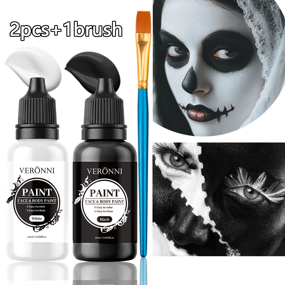 2 Bottles Black & White Face P - Cosplay Prop Paint 评论和价格